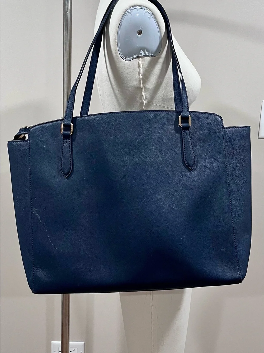 Tory Burch Navy Leather Laptop Tote